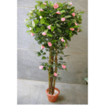 Artificial Pink Camellia Topiary Plant