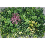 Mix Leaves With Pink And Yellow Flowers Tiles - Indoor