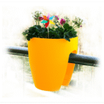 High Quality Plastic Balcony Railing Planter (Yellow,29 Cm X 29 Cm X 30 Cm)
