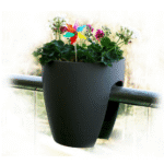 High Quality Plastic Balcony Railing Planter (Black,29 Cm X 29 Cm X 30 Cm)