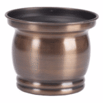 Brown Color Round Metallic Planter (83611)