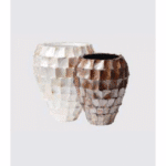 Mother of Pearl Ali Baba Pot (White,Brown)�