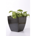 Square Shaped Black Metallic Planter (80716-CA)�
