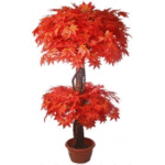 Artificial Maple Double Topiary Plant Red 5