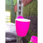 Pink-White Self Watering Hanging Planter Flower Pot 1