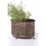 Oval Shaped Brown Metallic Planter (21331)
