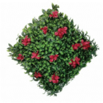 Green Leaves with Big Red Flower Tiles - Outdoor