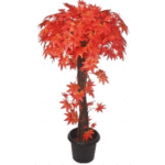 Artificial Maple Topiary Plant Red