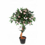 Artificial Impatiens Topiary Plant 3' D.Pink