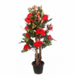 Artificial Open Rose Real Touch Red, Pink