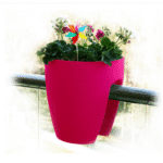 High Quality Plastic Balcony Railing Planter (Pink,29 Cm X 29 Cm X 30 Cm)