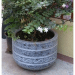 Flammed Round Fiber Planter