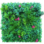 Green Leaves & Pink Flower Tiles for Vertical� - Artificial Garden
