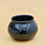 3 inch Handi Shape Round Ceramic Pot (Black)