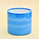 4.1 inch Ring Design Cylindrical Ceramic Pot (Blue)
