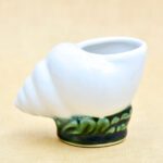 2.4 inch Fancy Shell Ceramic Pot (White)