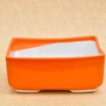 6.6 inch Bonsai Rectangle Ceramic Pot (Orange)