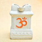 6.6 inch Tulsi Vrindavan Matt Finish Rectangle Ceramic Pot (Light Brown)