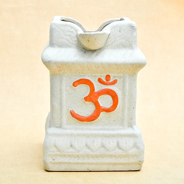 MLS-PO-10081.jpg 6.6 inch Tulsi Vrindavan Matt Finish Rectangle Ceramic Pot (Light Brown) - Image 1