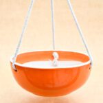 6.9 inch Bowl Hanging Round Ceramic Pot (Orange)